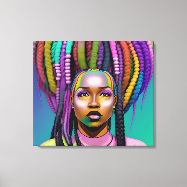 Lienzo Don't Touch My Hair Black Melanin Afro Queen Crown (Anverso)