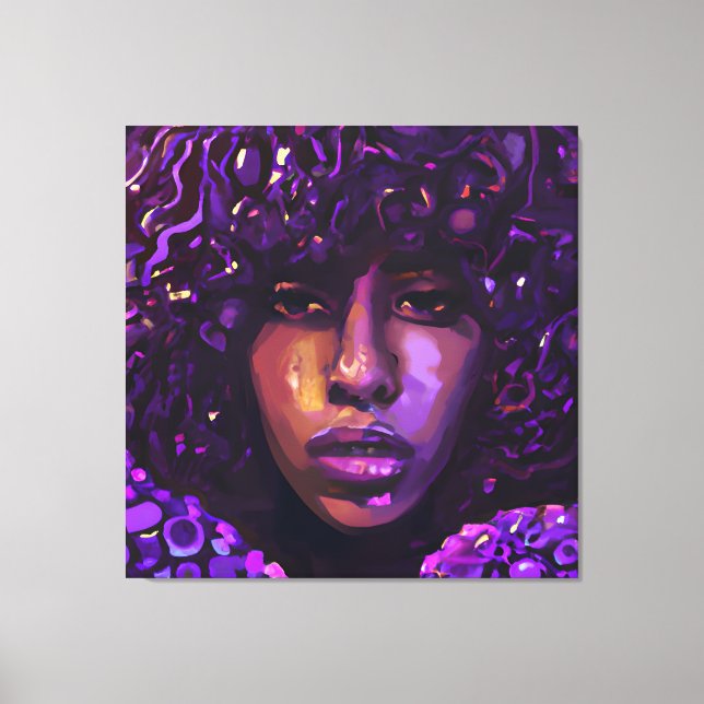 Lienzo Don't Touch My Hair Black Melanin Afro Queen Crown (Anverso)