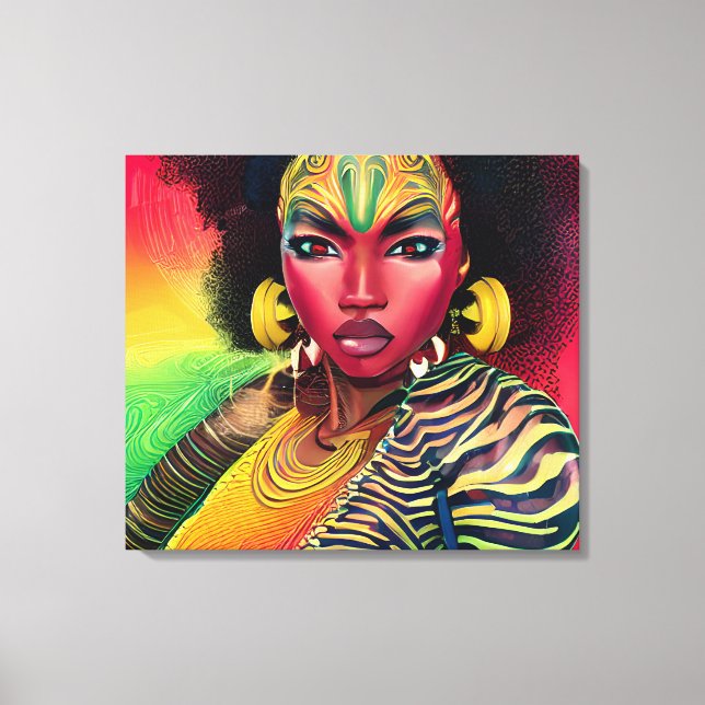 Lienzo Don't Touch My Hair Black Melanin Afro Queen Crown (Anverso)