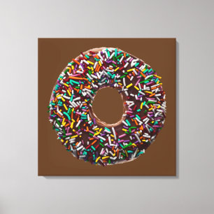 Lienzo Donut de chocolate con rociadores de colores