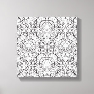 Lienzo Doodle 6 del modelo de la pluma del pavo real