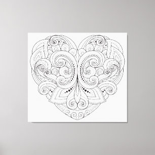 Lienzo Doodle abstracto 6 del corazón