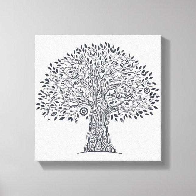 Lienzo Doodle De Árbol De Vida 6 (Anverso)