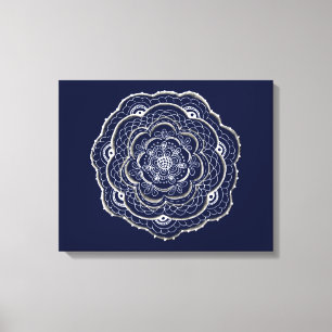 Lienzo Doodle de Doily Crochet Azul