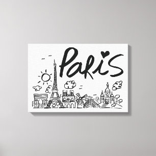 Lienzo Doodle de la ciudad de París