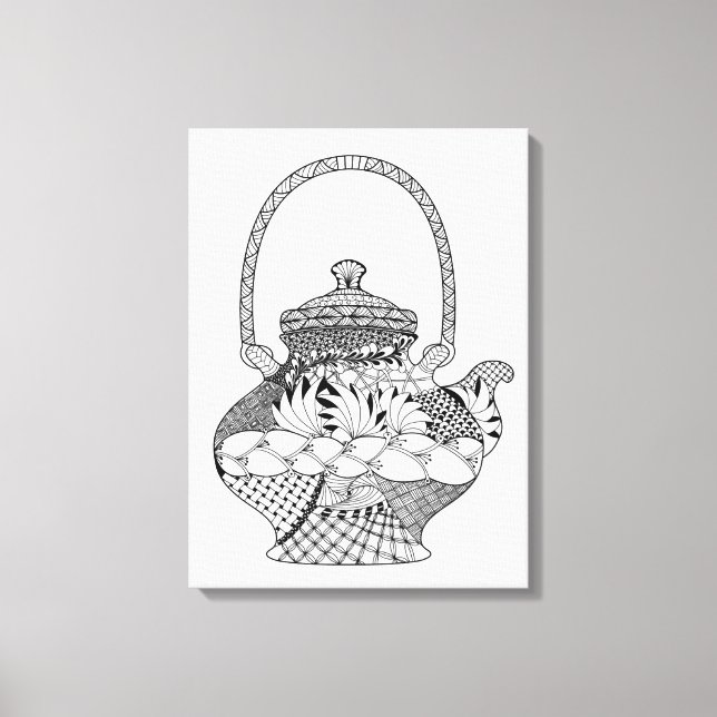 Lienzo Doodle de Teapot 6 (Anverso)