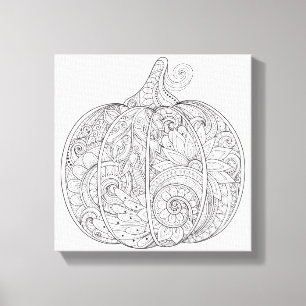Lienzo Doodle decorativo 6 de la calabaza