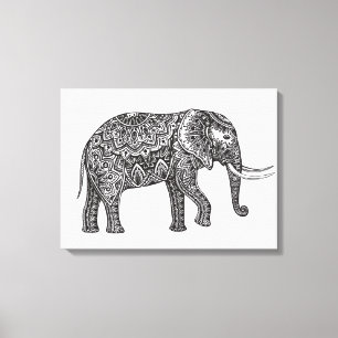 Lienzo Doodle estilizado 6 del elefante de la fantasía