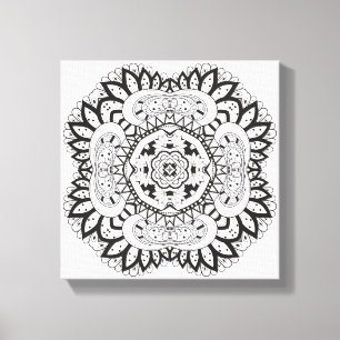 Lienzo Doodle hermoso 6 del cuadrado de Deco