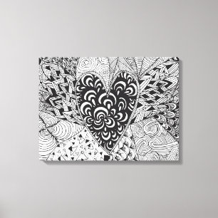Lienzo Doodle inspirado 6 del corazón