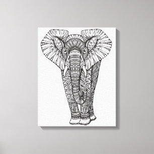 Lienzo Doodle modelado fantasía 6 del elefante
