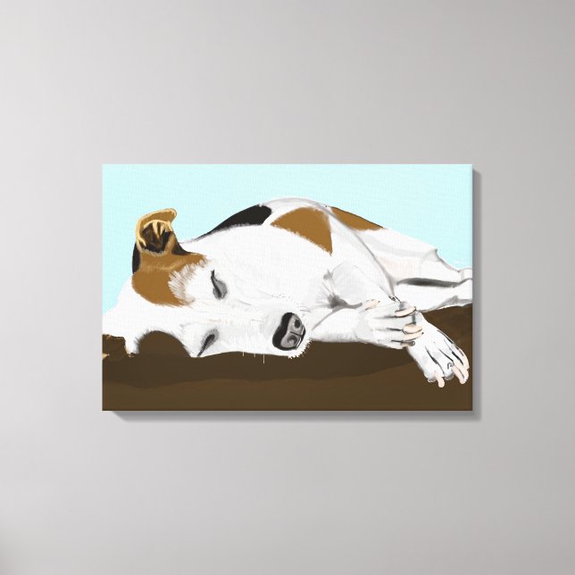 Lienzo Dormido Jack Russell Terrier (Anverso)