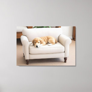 Lienzo Dormitorio de perro de cachorro