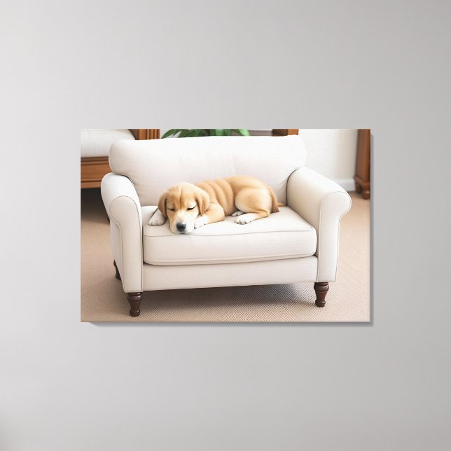 Lienzo Dormitorio de perro de cachorro (Anverso)