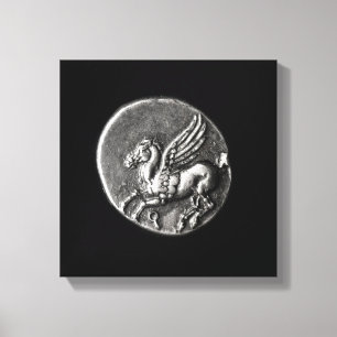 Lienzo Dorso de la moneda que representa Pegaso