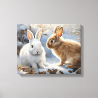 Dos Adorables Conejos Conejos Marrones y Blancos e