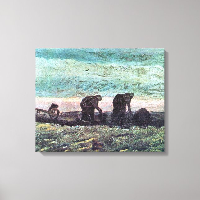 Lienzo Dos agricultores por Vincent van Gogh (Anverso)