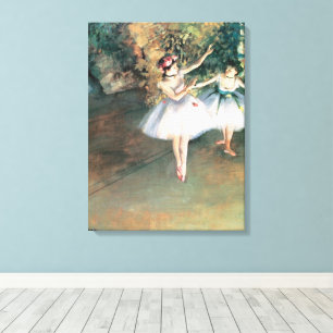Lienzo Dos bailarinas en un escenario de Edgar Degas, Art