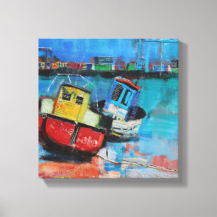 Lienzo Dos barcos de pesca alegres 2012