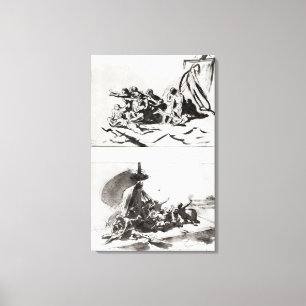 Lienzo Dos bocetos para The Raft of the Medusa, c.1819