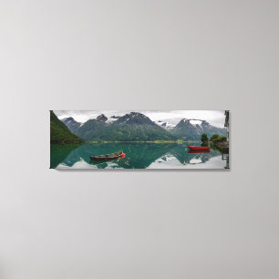 Lienzo Dos botes de remos con la reflexión en una lona