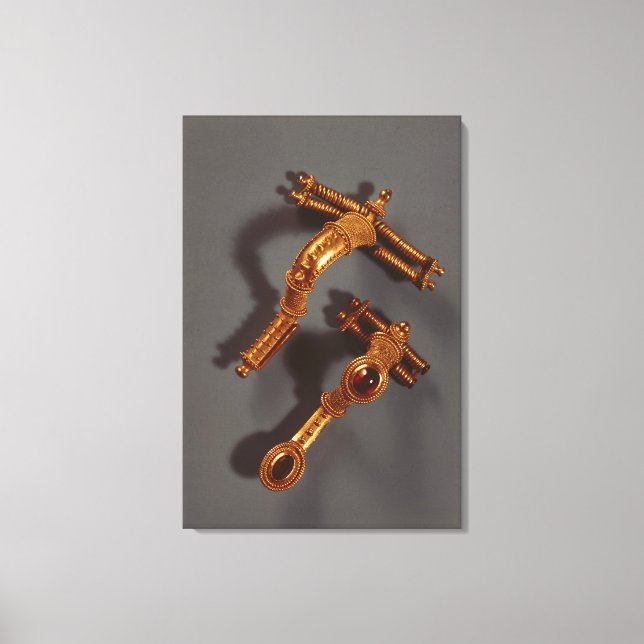 Lienzo Dos broches curvados, de Hassleben, Turingia (Anverso)
