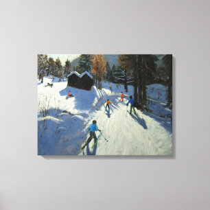 Lienzo Dos cabañas de montaña Pleney Morzine