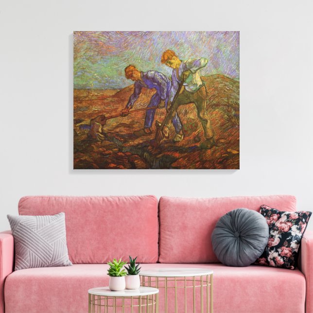 Lienzo Dos campesinos cavando de Vincent van Gogh (Insitu (Sala de estar))