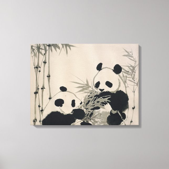 Lienzo Dos canvas pandas (Anverso)