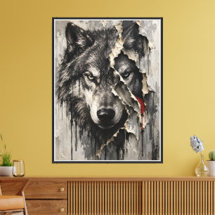 Lienzo Dos Caras del Mismo Lobo