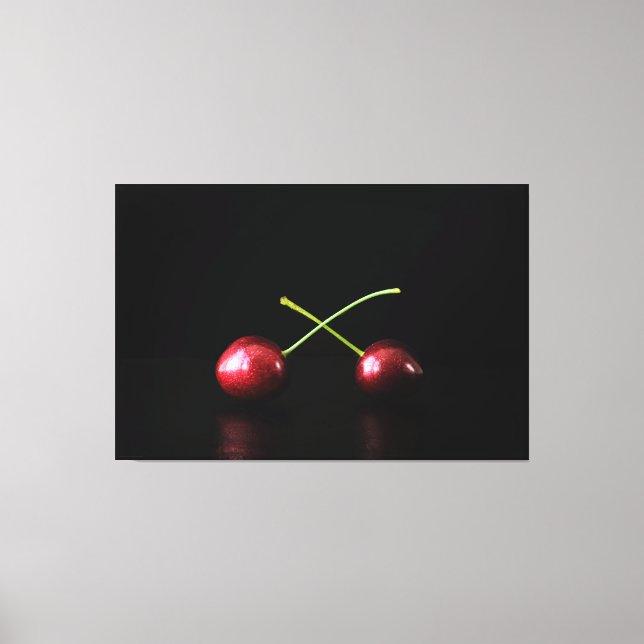 Lienzo Dos cerezas de 60x40 (150x100cm) (Anverso)
