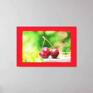 Lienzo "Dos cerezas Fruta" Foto Cute. ¡Hazte con una en Z