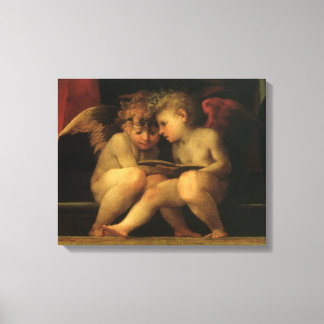 Lienzo Dos cherubres leyendo por Rosso Fiorentino, ángele