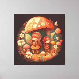 Lienzo Dos chicas lindas elfos de tela estirada Imprimir