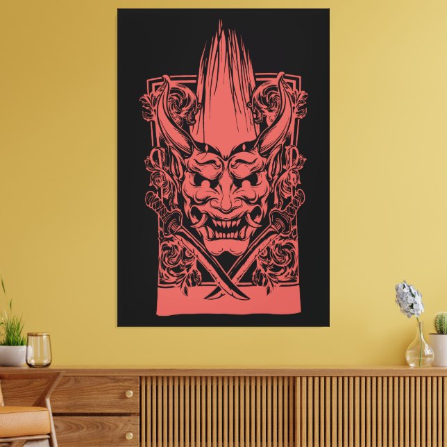 Lienzo Dos demonios rojos con espadas (Insitu (Sala de estar))