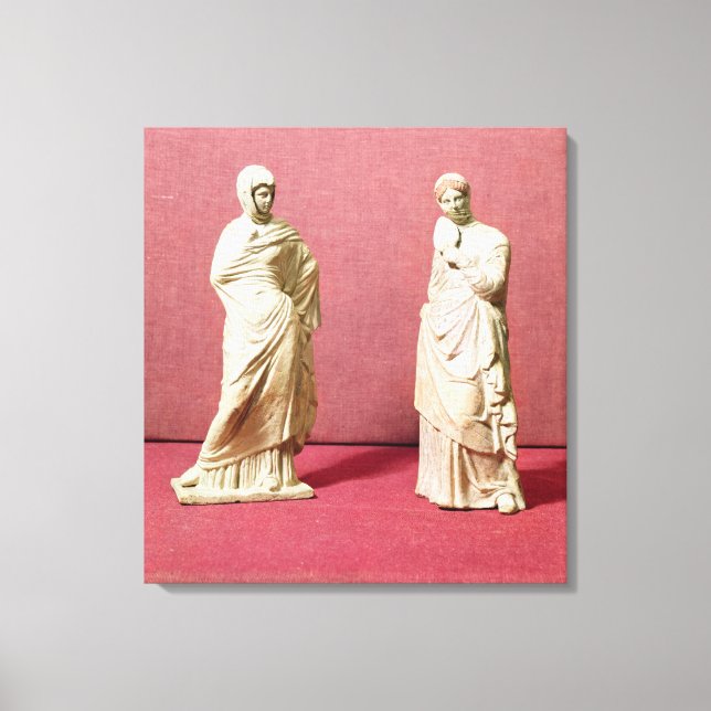 Lienzo Dos estatuas de mujeres de Tanagra (Anverso)