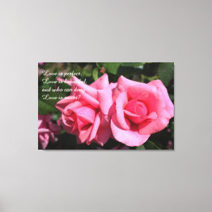 Lienzo Dos flores rosas rosas perfectas, el amor es dulce