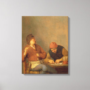 Lienzo Dos fumadores en un interior, 1643