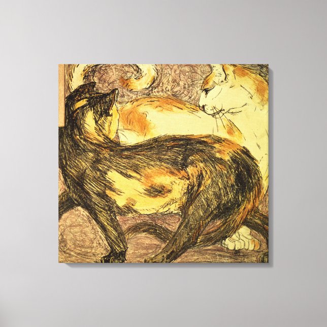 Lienzo Dos gatos (Anverso)