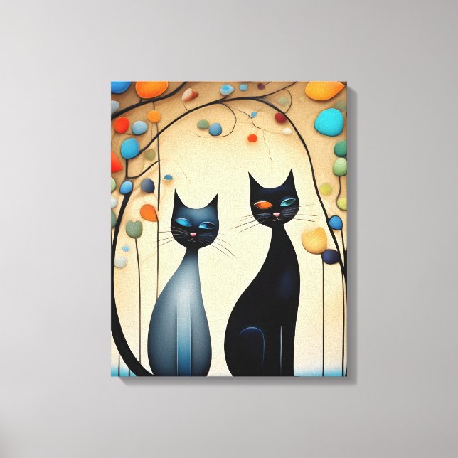 Lienzo Dos gatos encantadores (Anverso)