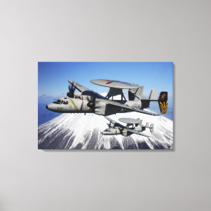 Lienzo Dos Hawkeyes E-2C conducen un vuelo
