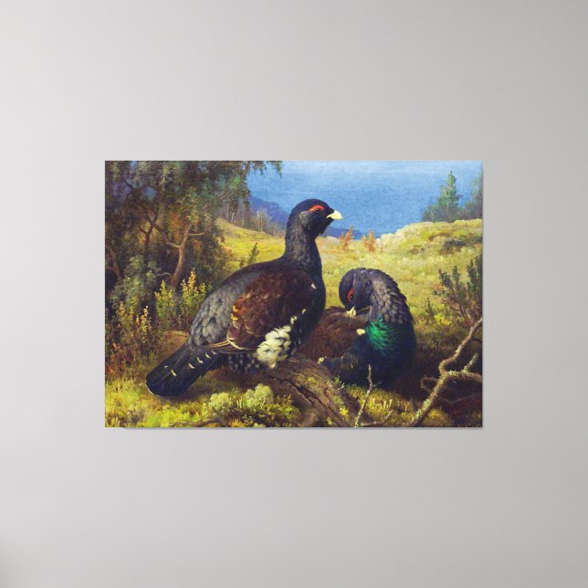 Lienzo Dos hermosas aves (Anverso)