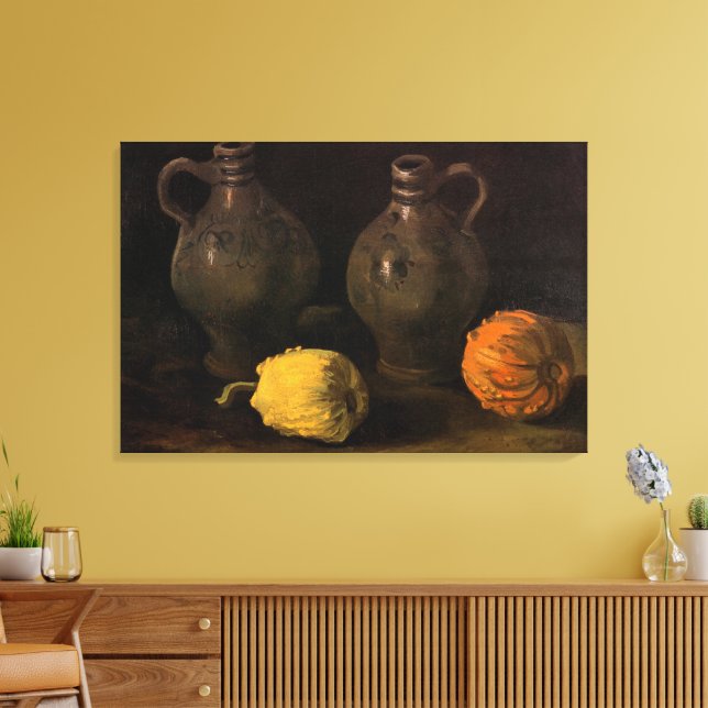 Lienzo Dos jarras y dos calabazas de Vincent van Gogh (Insitu (Sala de estar))