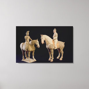 Lienzo Dos jinetes, chinos, dinastía Tang (618-906)