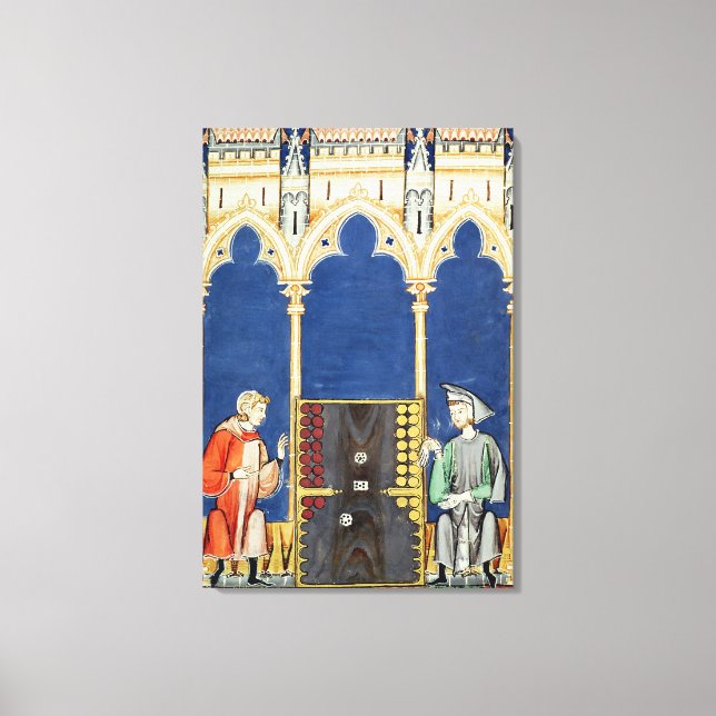 Lienzo Dos jugadores de Backgammon (Anverso)