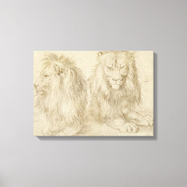 Lienzo Dos Leones (Animales Silvestres) (Albrecht Durer) (Anverso)
