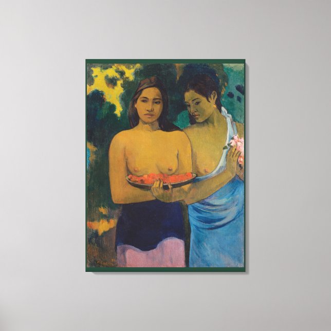 Lienzo Dos mujeres tahitianas (1899) de Paul Gauguin (Anverso)