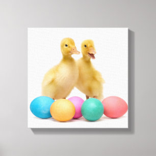 Lienzo Dos patos con los huevos de Pascua