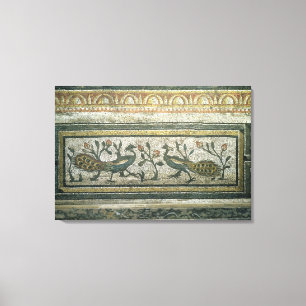 Lienzo Dos pavos reales, detalle decorativo de la