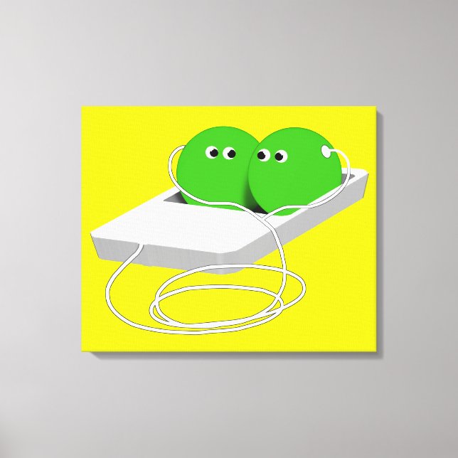 Lienzo Dos Peas En Un Pod (Añade Tu Texto) (Anverso)